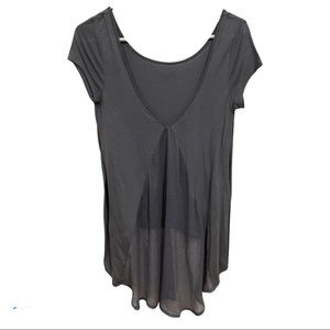 American Eagle Sheer Back Top Grey